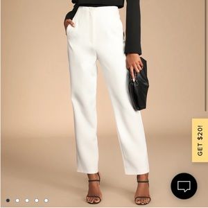 NWT Lulus white high waisted trouser